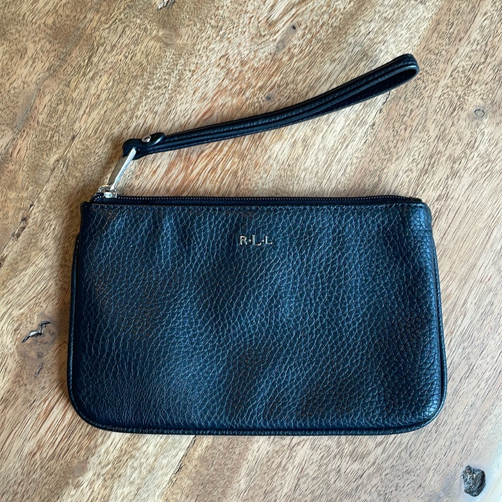 Ralph Lauren Black Leather Wristlet